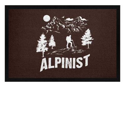 Alpinist. - Fußmatte mit Gummirand berge wandern Braun