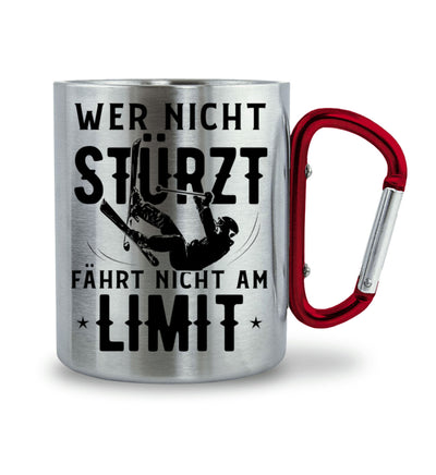 Wer nicht stürzt fährt nicht am Limit - Karabiner Tasse ski 330ml