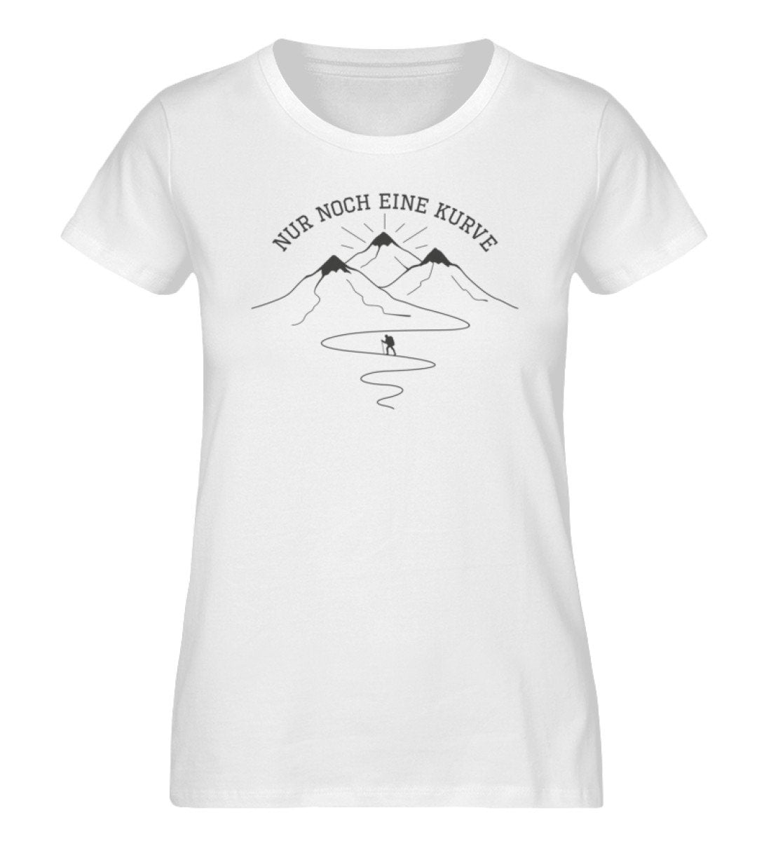 Nur noch eine Kurve - Damen Organic T-Shirt' berge wandern Weiß