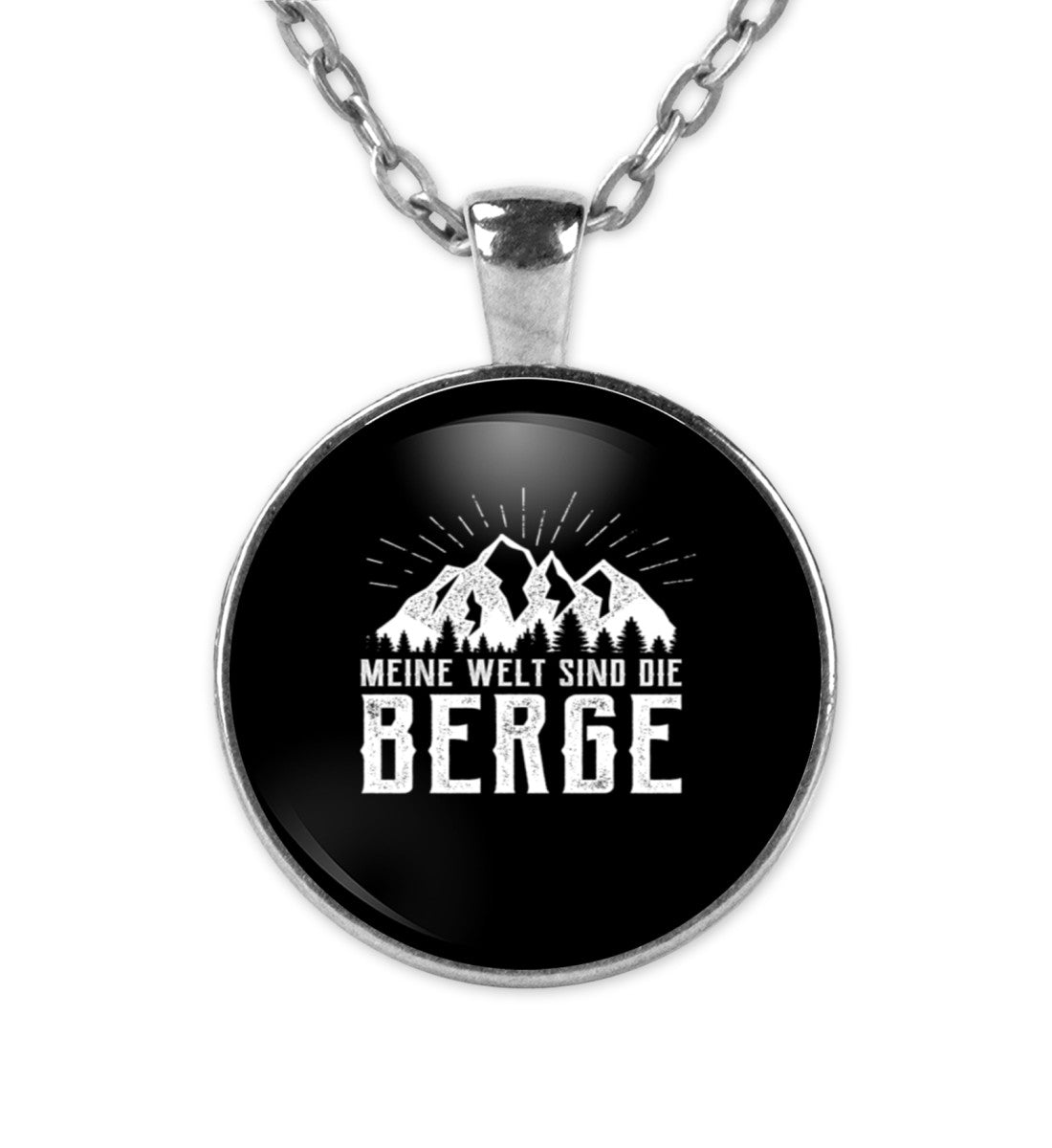 Meine Welt sind die Berge - Halskette mit Anhänger berge Silber