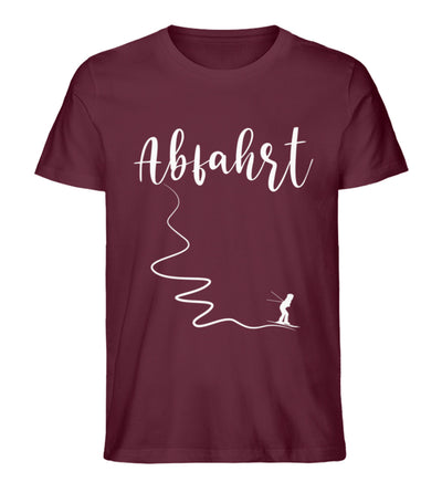 Abfahrt - Herren Premium Organic T-Shirt ski Weinrot