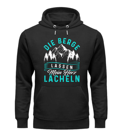 Berge lassen mein Herz lächeln - Unisex Premium Organic Hoodie berge Schwarz