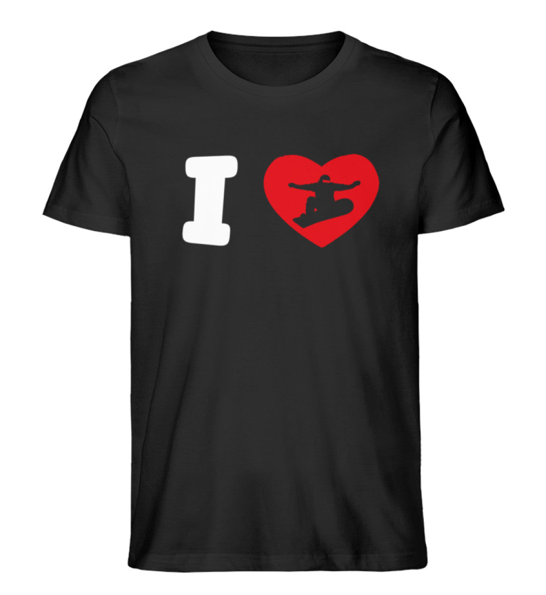 I Love Snowboard - Herren Premium Organic T-Shirt snowboarden Schwarz