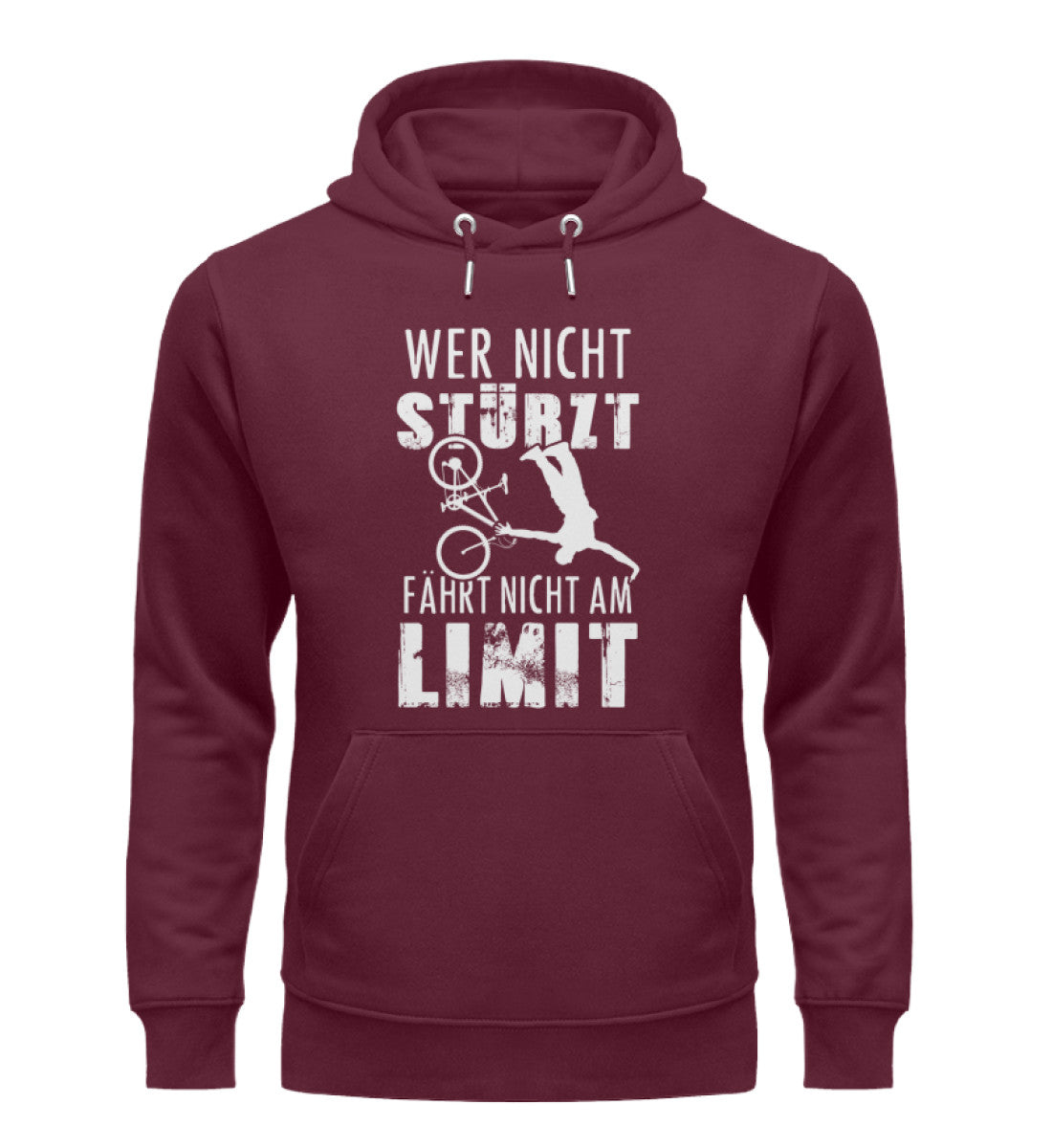 Wer nicht stürzt - fährt nicht am Limit - Unisex Premium Organic Hoodie Weinrot