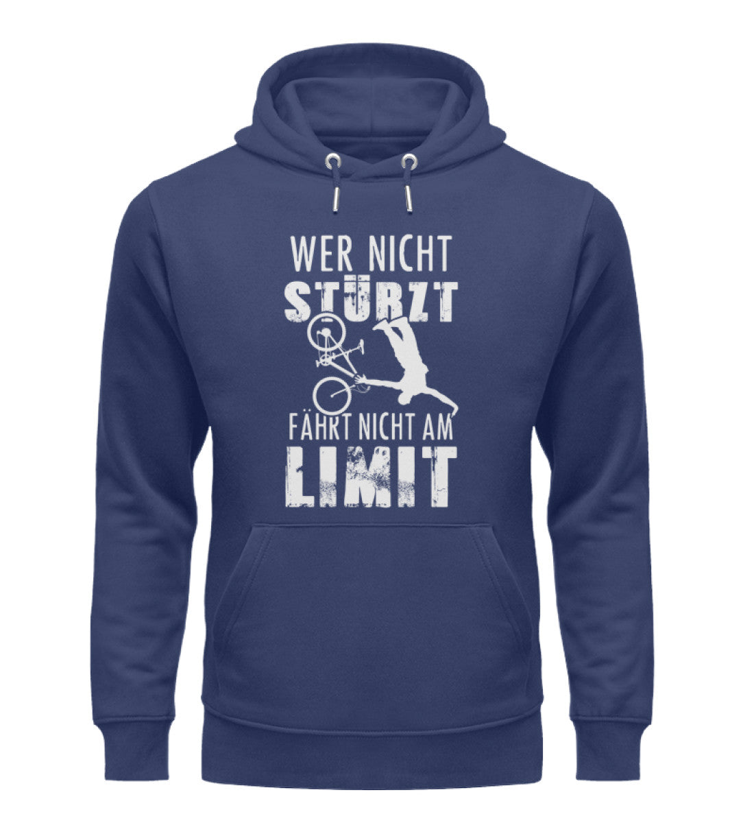 Wer nicht stürzt - fährt nicht am Limit - Unisex Premium Organic Hoodie Navyblau