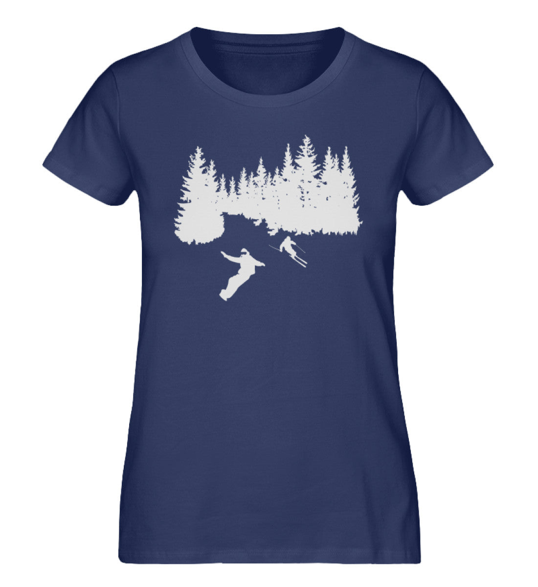 Snowboarder und Skier - Damen Organic T-Shirt ski snowboarden Navyblau