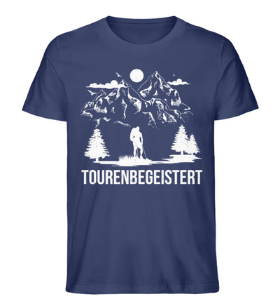 Tourenbegeisterung - Herren Organic T-Shirt wandern Navyblau