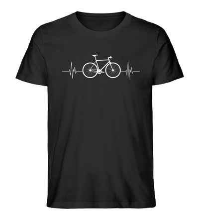 Fahrrad Herzschlag - Herren Premium Organic T-Shirt fahrrad mountainbike Schwarz