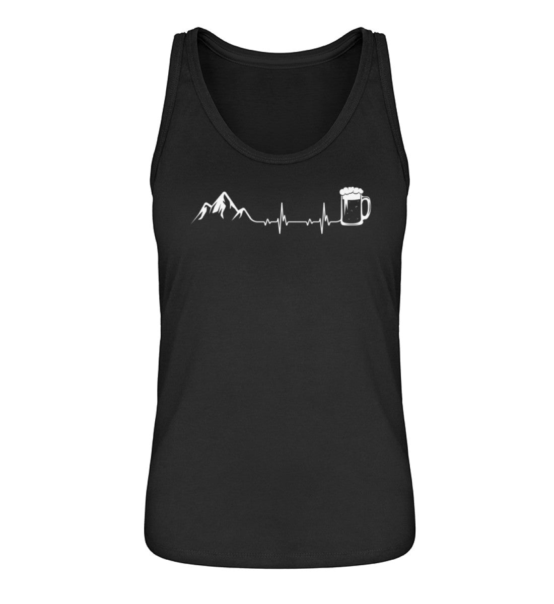 Herzschlag Berge und Bier - Damen Organic Tanktop' berge klettern wandern Schwarz