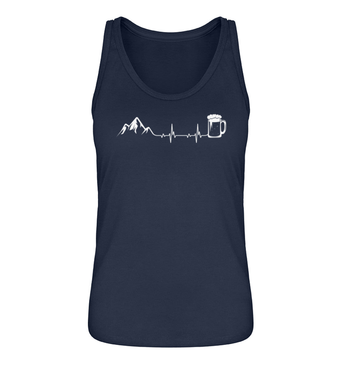 Herzschlag Berge und Bier - Damen Organic Tanktop' berge klettern wandern Navyblau