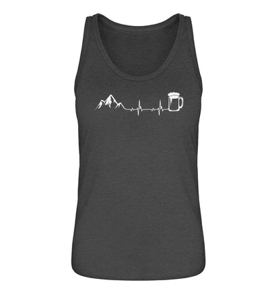 Herzschlag Berge und Bier - Damen Organic Tanktop' berge klettern wandern Grau (meliert)