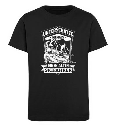 Unterschätze niemals nen alten Skifahrer - Kinder Premium Organic T-Shirt Schwarz