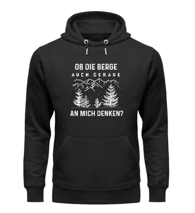 Ob die Berge auch gerade an mich denken - Unisex Premium Organic Hoodie berge Schwarz