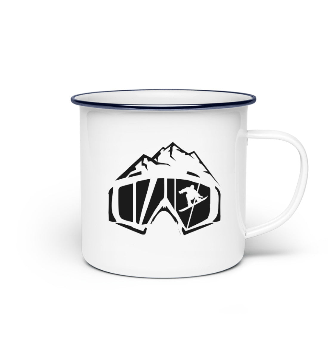 Snowboardbrille - Emaille Tasse snowboarden Default Title