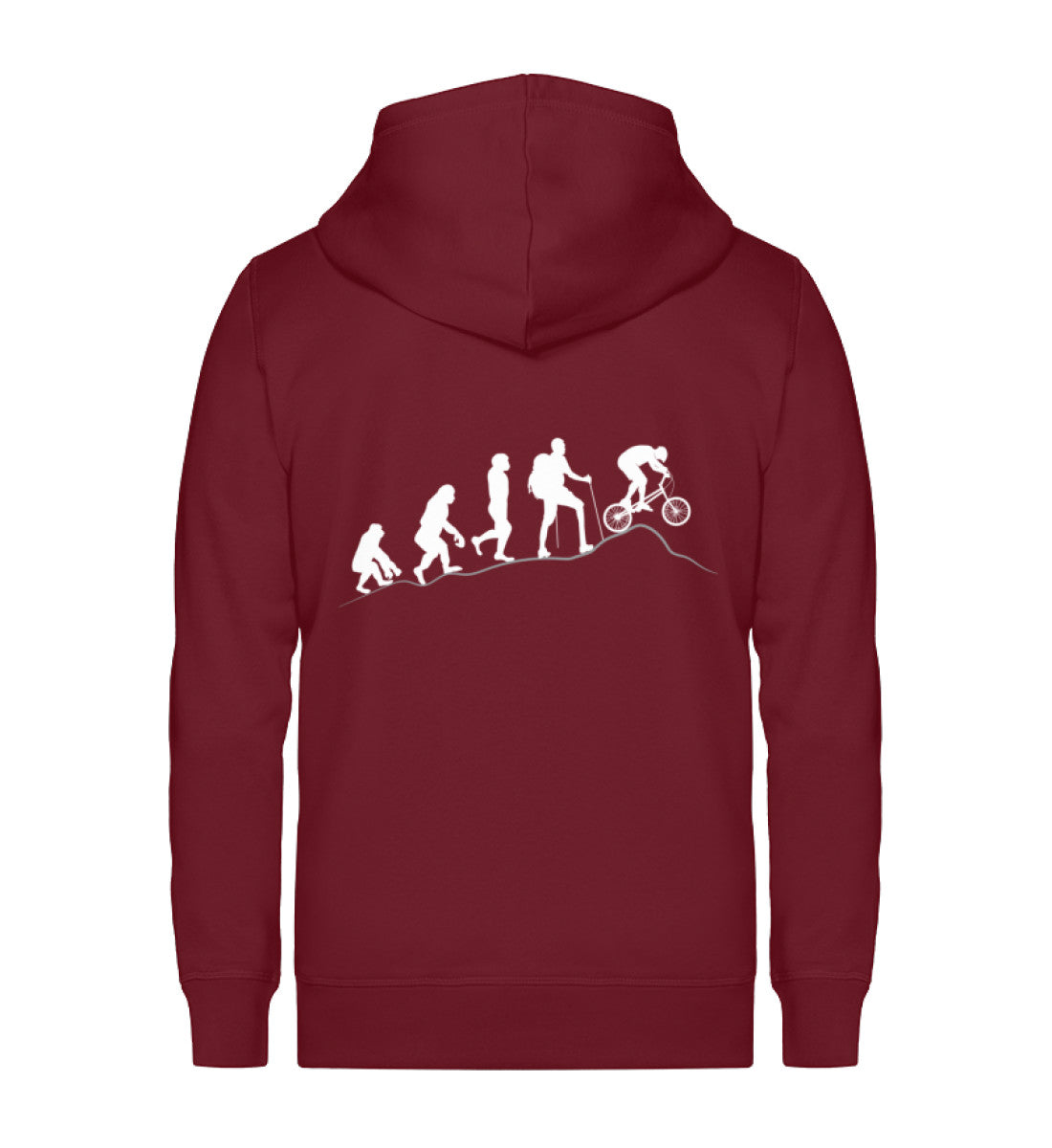 Mountainbike Evolution - Unisex Premium Organic Sweatjacke mountainbike Weinrot