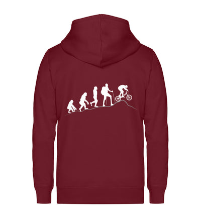 Mountainbike Evolution - Unisex Premium Organic Sweatjacke mountainbike Weinrot