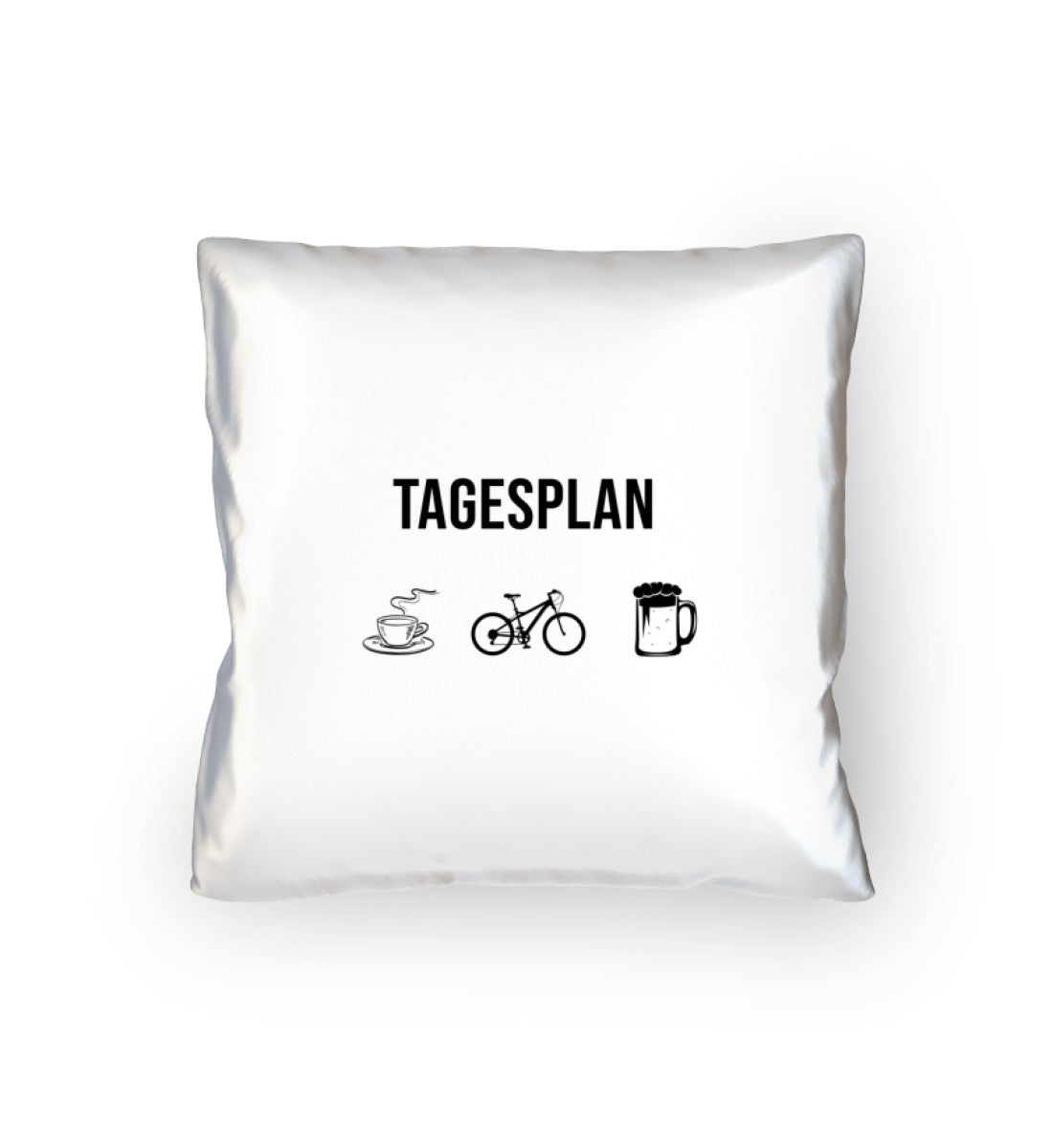 Tagesplan Kaffee, Fahrrad und Bier - Kissen (40x40cm) fahrrad mountainbike Default Title