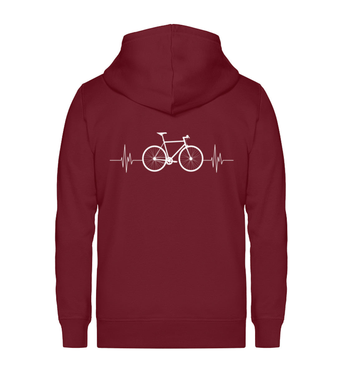 Fahrrad Herzschlag - Unisex Premium Organic Sweatjacke fahrrad mountainbike Weinrot