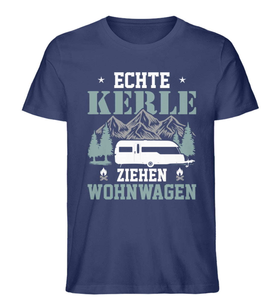 Echte Kerle ziehen Wohnwagen - Herren Organic T-Shirt' camping Navyblau