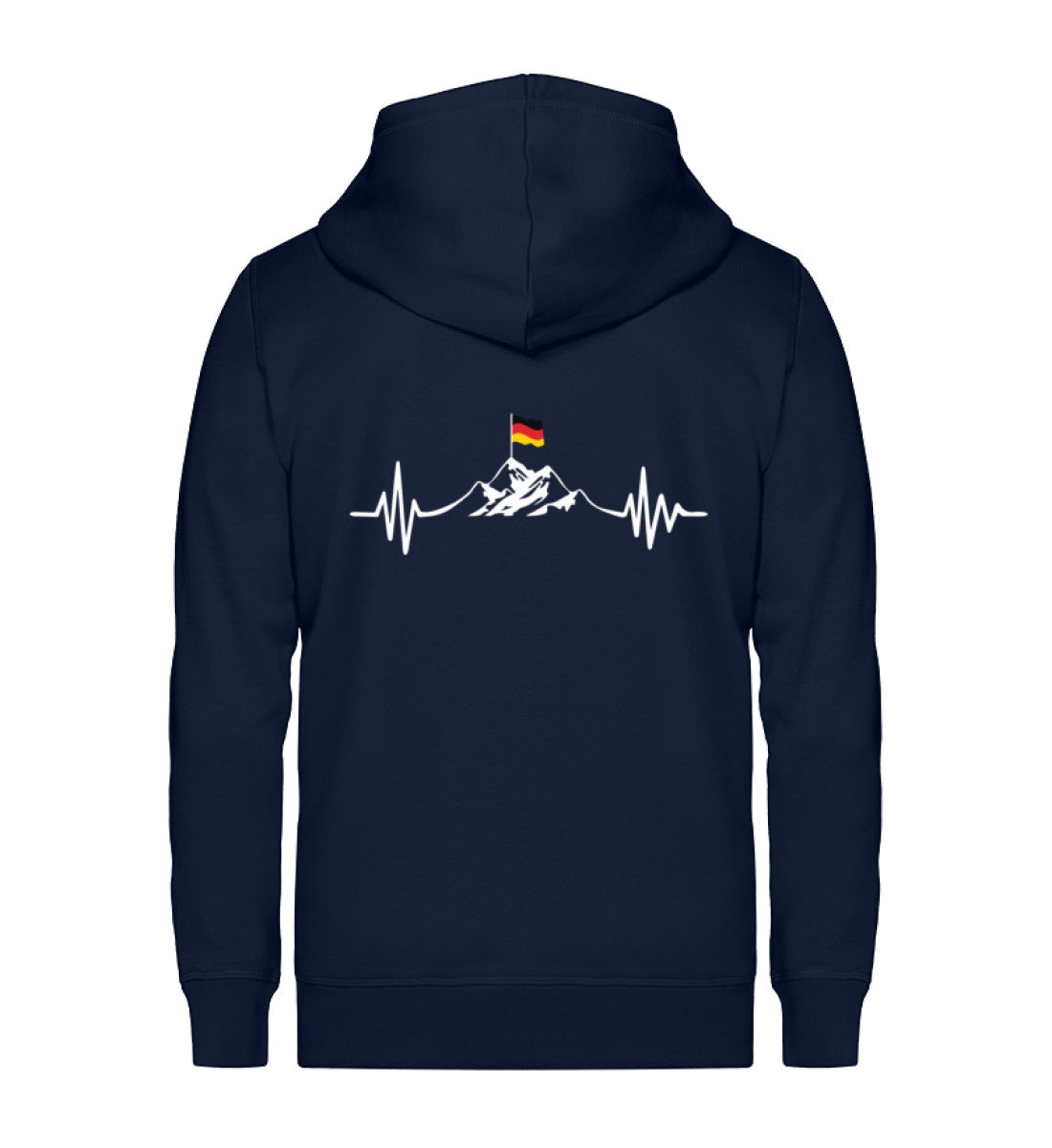 Herzschlag Berge und Deutschland ~ - Unisex Premium Organic Sweatjacke Navyblau