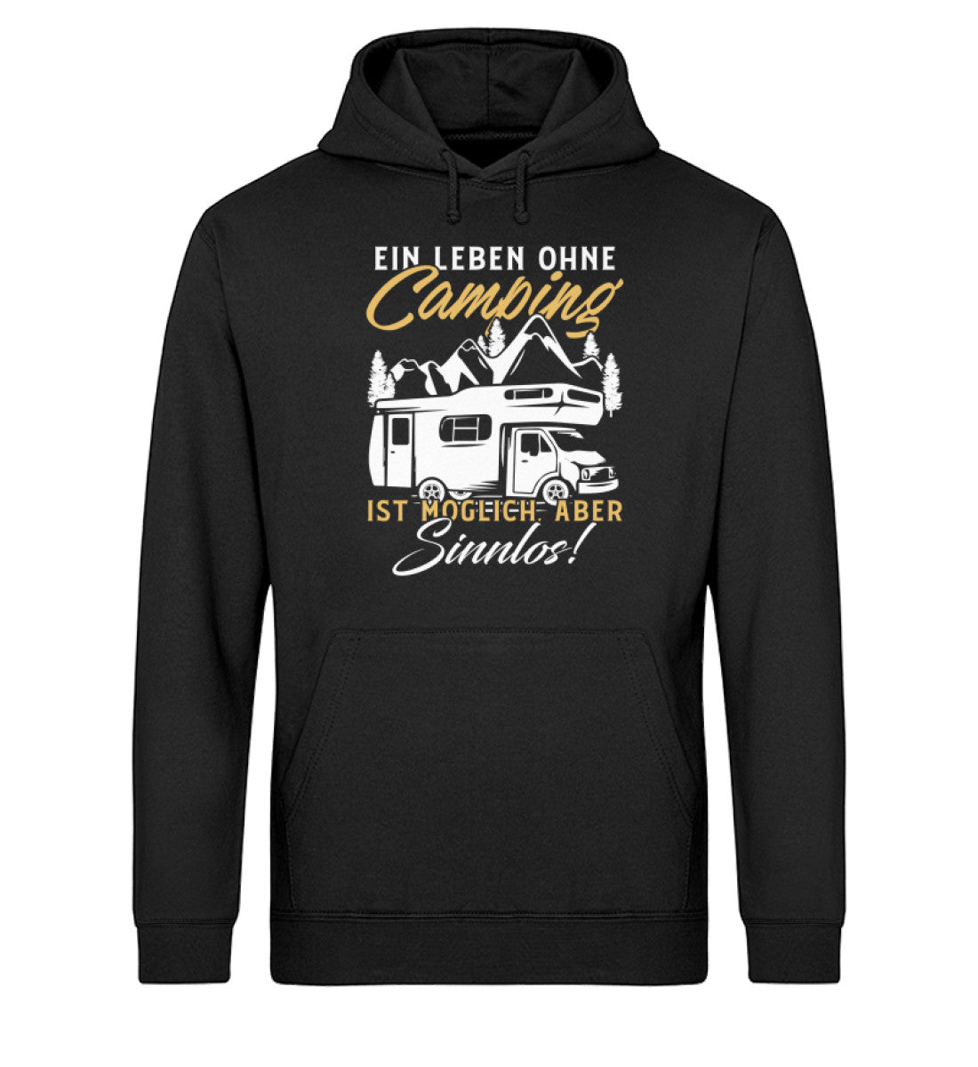 Camping ist Leben - Unisex Organic Hoodie camping Schwarz