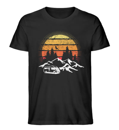 Wohnmobil Sonne Vintage - Herren Premium Organic T-Shirt camping Schwarz