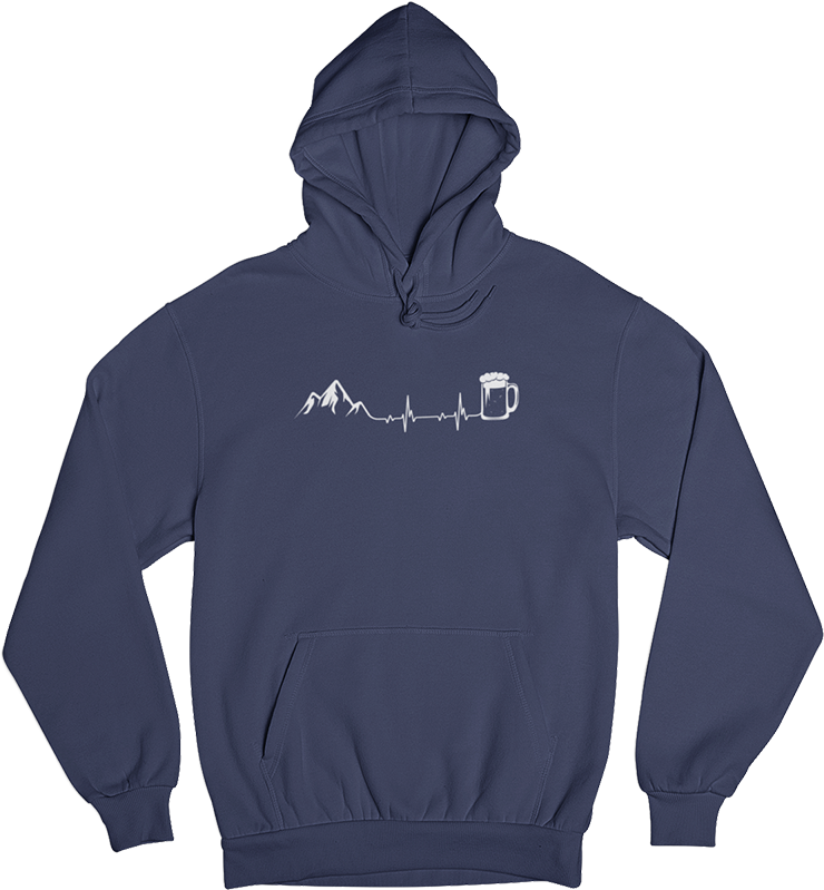 Berge und Bier - Unisex Organic Hoodie berge klettern wandern Navyblau