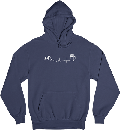 Berge und Bier - Unisex Organic Hoodie berge klettern wandern Navyblau