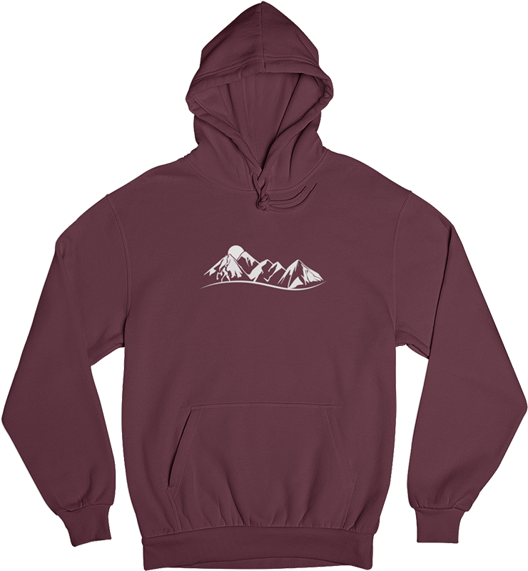 Bergheil - Unisex Organic Hoodie berge Weinrot