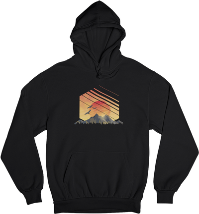 Sonnenaufgang Alpen - Unisex Organic Hoodie berge Schwarz