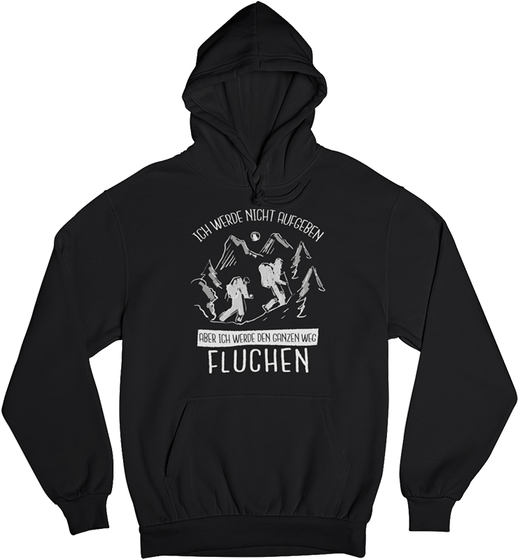 Ich werde nicht aufgeben - Unisex Organic Hoodie berge wandern Schwarz