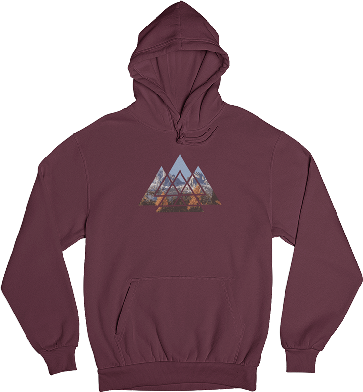 Berge Abstrakt - Unisex Organic Hoodie berge wandern Weinrot