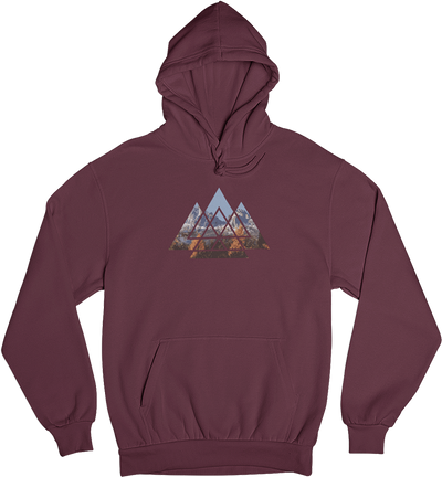 Berge Abstrakt - Unisex Organic Hoodie berge wandern Weinrot