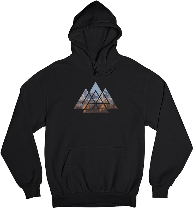 Berge Abstrakt - Unisex Organic Hoodie berge wandern Schwarz