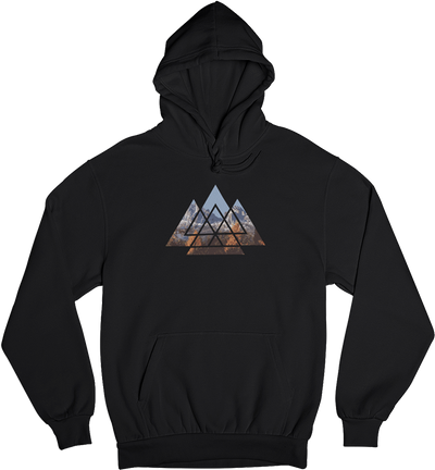 Berge Abstrakt - Unisex Organic Hoodie berge wandern Schwarz