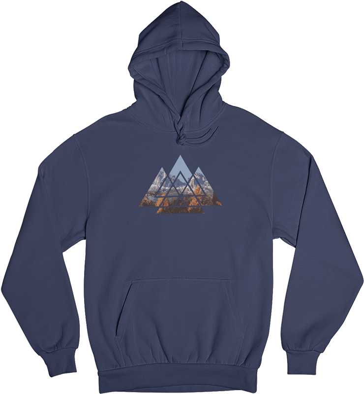 Berge Abstrakt - Unisex Organic Hoodie berge wandern Navyblau