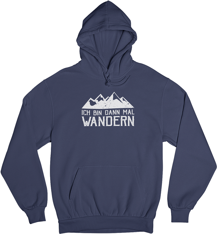 Ich bin dann mal wandern - Unisex Organic Hoodie wandern Navyblau