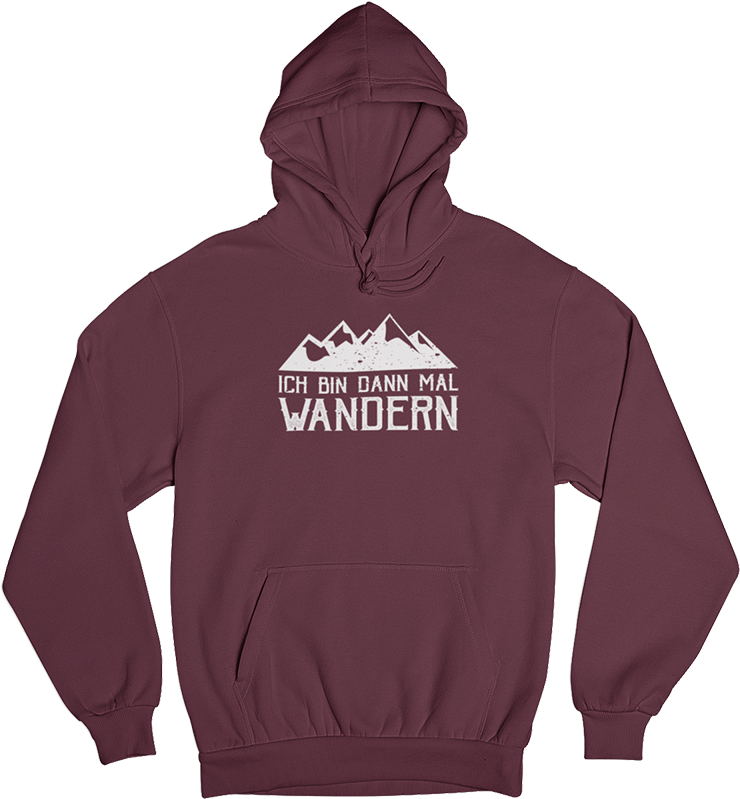 Ich bin dann mal wandern - Unisex Organic Hoodie wandern Weinrot