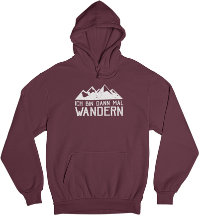 Ich bin dann mal wandern - Unisex Organic Hoodie wandern Weinrot