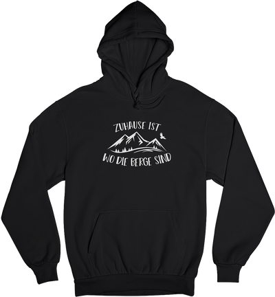 Zuhause ist wo die Berge sind - Unisex Organic Hoodie berge Schwarz