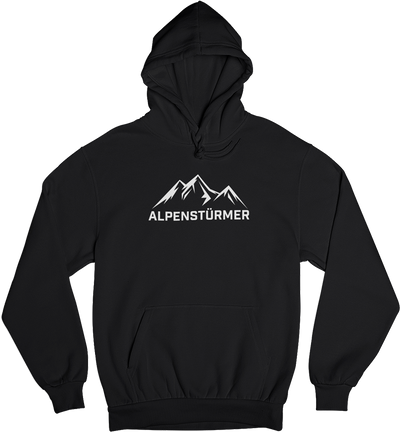 Alpenstürmer - Unisex Organic Hoodie berge wandern Schwarz