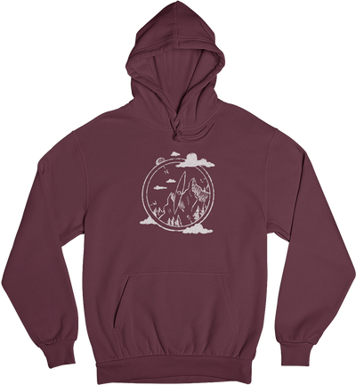 Bergnomade - Unisex Organic Hoodie berge camping wandern Weinrot