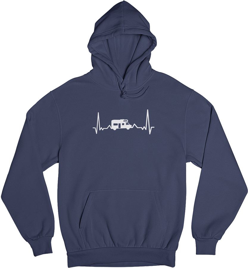 Herzschlag Camping - Unisex Organic Hoodie camping Navyblau