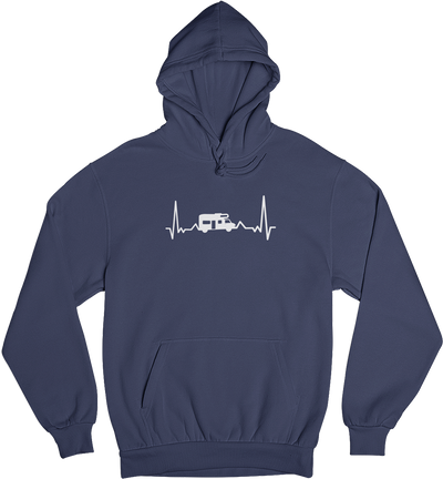 Herzschlag Camping - Unisex Organic Hoodie camping Navyblau