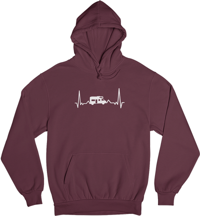 Herzschlag Camping - Unisex Organic Hoodie camping Weinrot