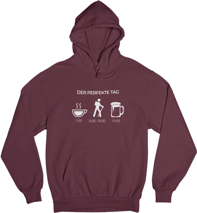 Der perfekte Tag - Unisex Organic Hoodie wandern Weinrot