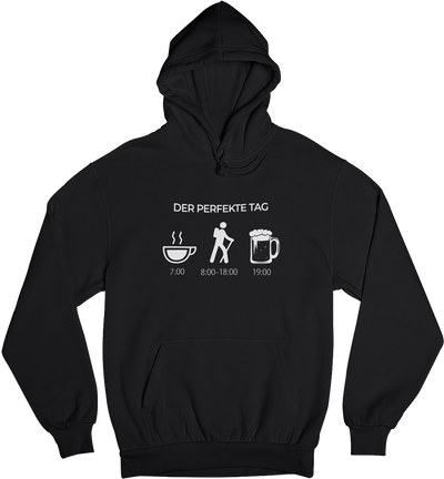 Der perfekte Tag - Unisex Organic Hoodie wandern Schwarz