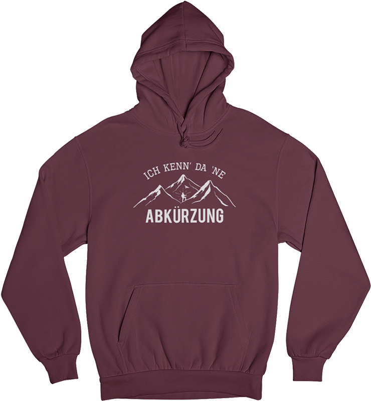 Ich kenne da ne Abkürzung - Unisex Organic Hoodie' berge wandern Weinrot