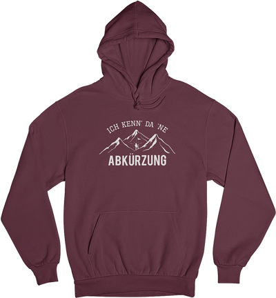 Ich kenne da ne Abkürzung - Unisex Organic Hoodie' berge wandern Weinrot