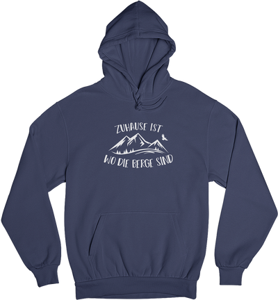 Zuhause ist wo die Berge sind - Unisex Organic Hoodie berge Navyblau